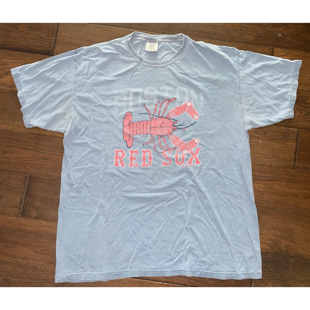 Comfort Colors Boston Red Sox MLB Blue Lobster T-Shirt Men's Size XL‎
